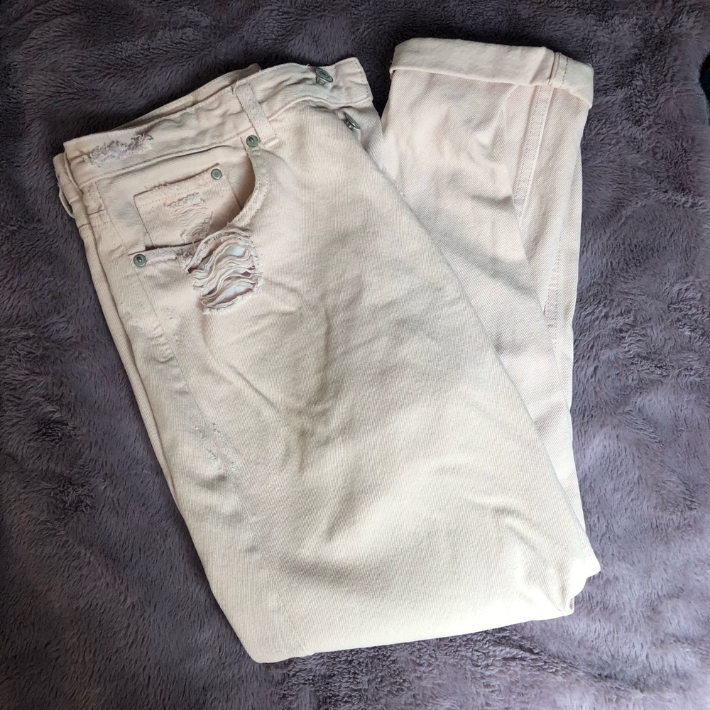 Pale Pink Boyfriend Jeans